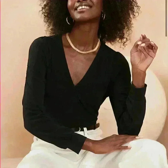 Banana Republic Crepe Wrap Top - Picture 1 of 8